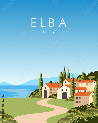 Elba Italy travel poster