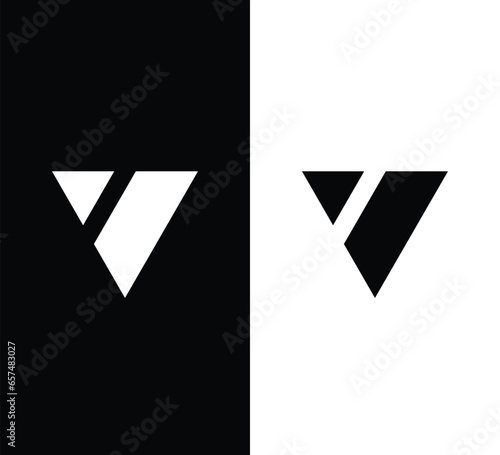 Creative Modern Letter V Logo. Black and White Logo. Usable for Business Logos. Flat Vector Logo Design Template