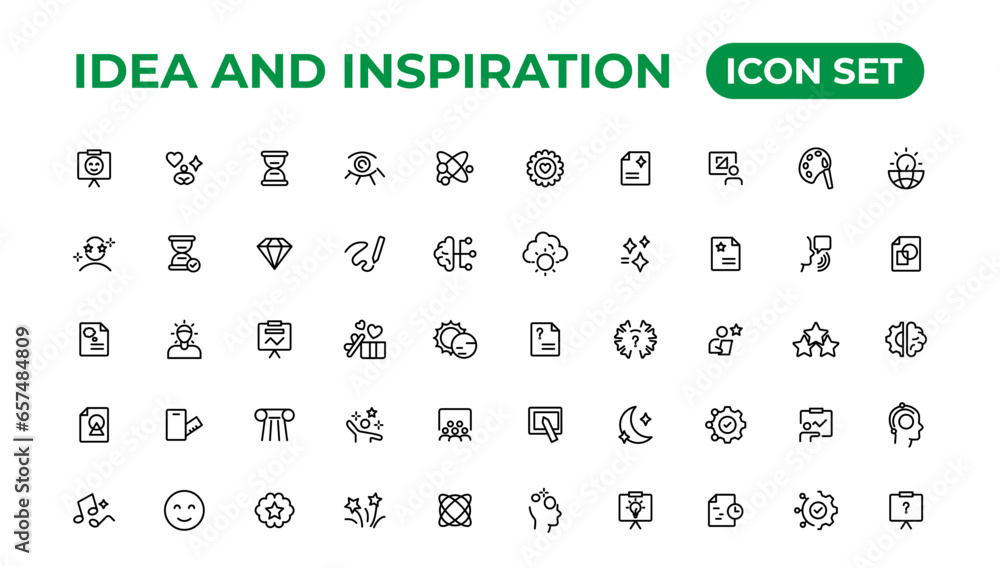 Idea and inspiration outline icons collection.Outline icon.