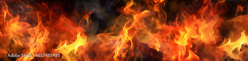 Fire on black background Fire flame texture. Blaze flames background for banner. Burning concept