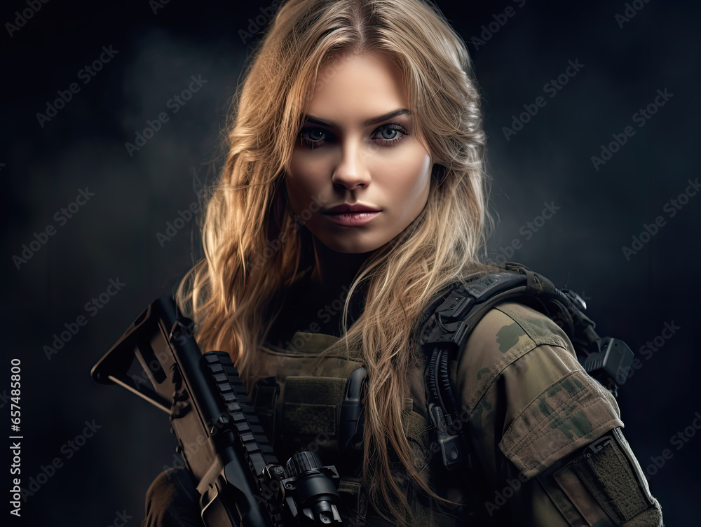Military female with her arms crossed Military female with her arms crossed