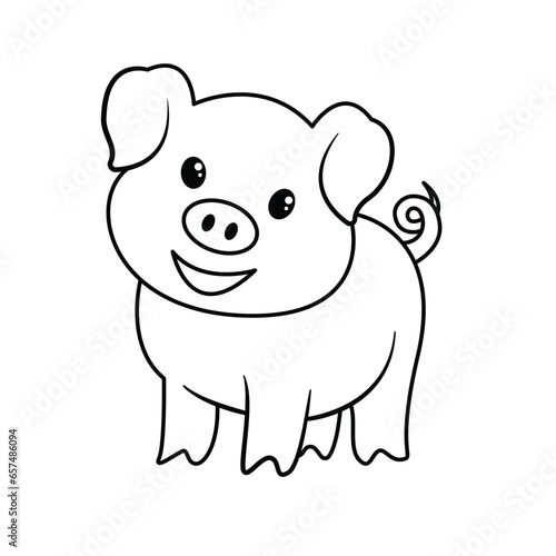 illustration of cartoon pig