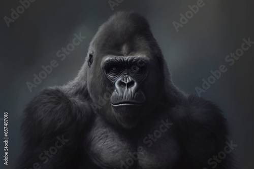 Portrait of a gorilla monkey. © Yuliia