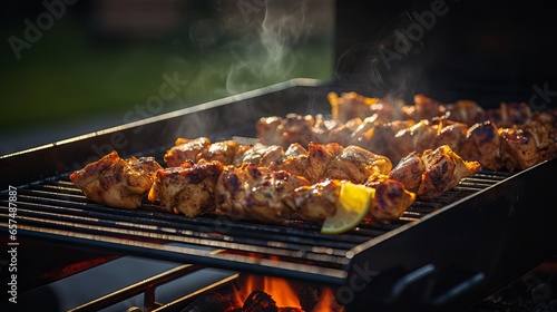 Wallpaper Mural Delicious Chicken Tikka Skewers with Spices and Herbs Grilled over Charcoal Fire Torontodigital.ca