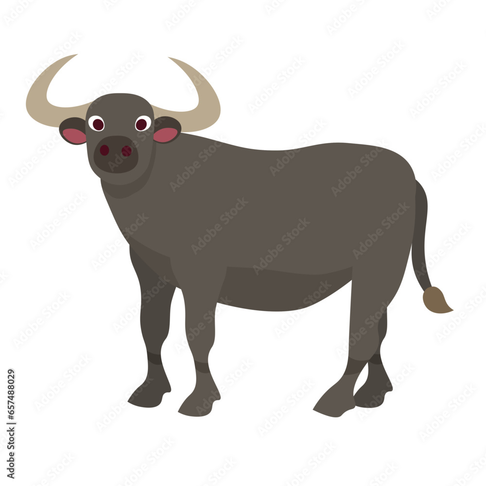 Farm Animals Illustration Set - Buffalo