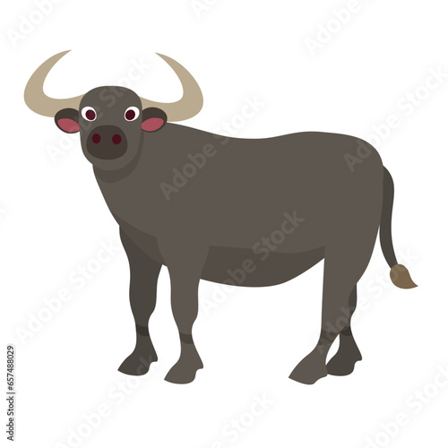 Farm Animals Illustration Set - Buffalo