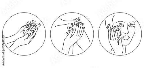 Hand cream and other personal outline icons