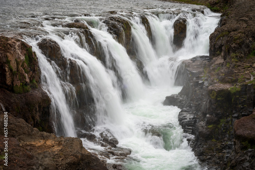 Koluglj  fur Canyon and Waterfall in V    idalstunga  Iceland