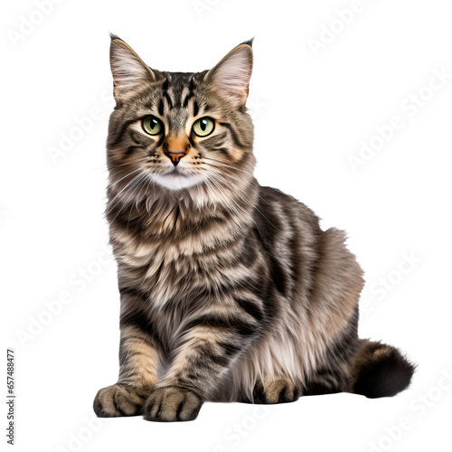 yellow cat looking up, isolated on transparent background cutout