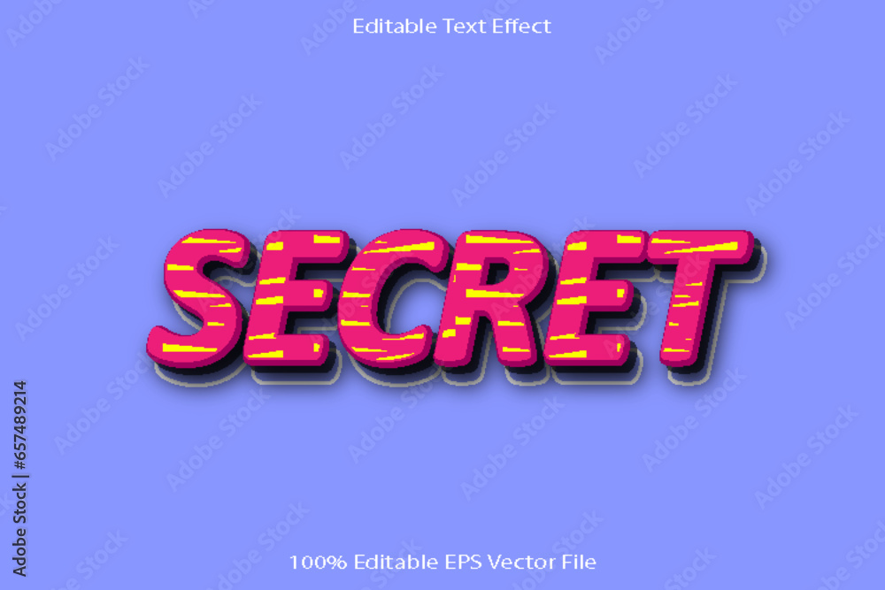 Secret Editable Text Effect 3d Emboss Cartoon Gradient Style