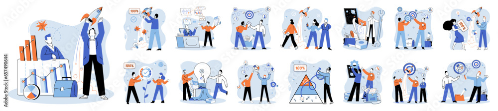 Successful project launch. Vector illustration. Project launch management, intricate art of transforming ideas into reality A project launch, celebration of new beginning A successful business Successful project launch. Vector illustration. Project launch management, intricate art of transforming ideas into reality A project launch, celebration of new beginning A successful business