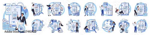 Application testing metaphor. Vector illustration. App test, necessary drill to ensure smooth user journey Software testing, unsung hero ensuring every line of code functions as intended Application