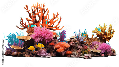 Fototapeta Naklejka Na Ścianę i Meble -  coral reef isolated PNG on transparent background cutout, generative ai