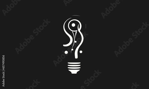 Bulb light think mind vector logo icon design 