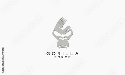 Gorilla force angry vector logo icon design