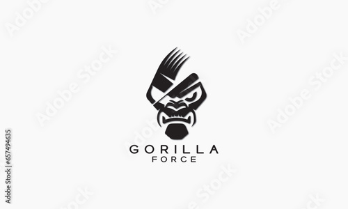 Gorilla force angry vector logo icon design