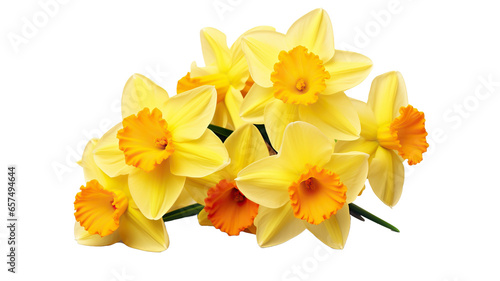 daffodil flowers isolated on a white background with a clipping path included