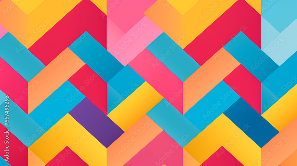 2d illustration colourful parallelogram elements seamless pattern