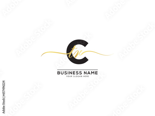 Abstract Three CTR Letter Logo, Initial tcr ctr Signature Luxury Logo Design