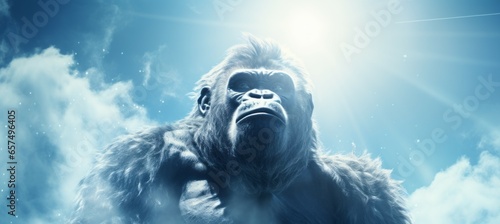 Gorilla outdoor. Generative AI technology.