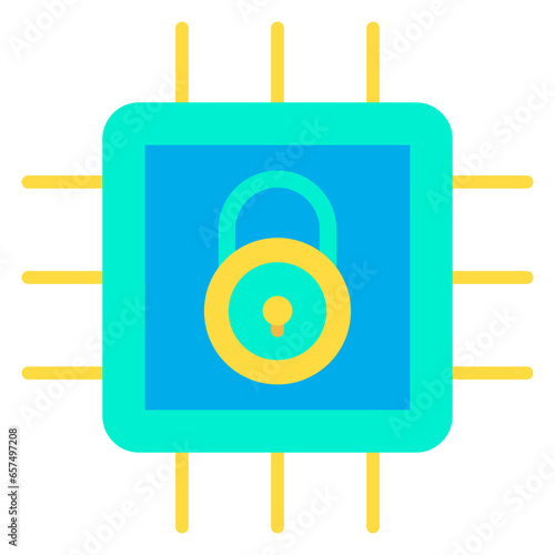 Flat Lock cpu icon
