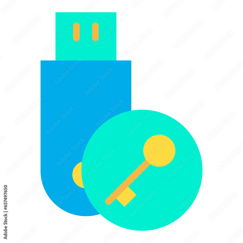 Flat Pendrive key icon Flat Pendrive key icon
