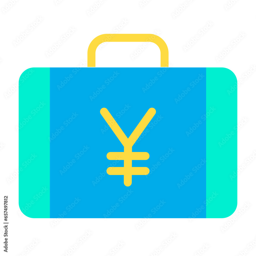 Obraz premium Flat Yen Briefcase icon