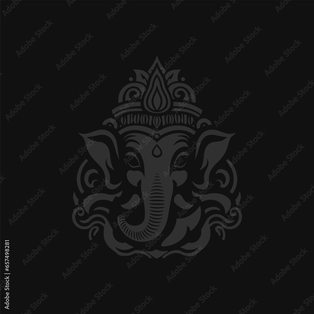 Ganesha The Lord Of Wisdom Vector Logo Template Design Illustration Ganesha The Lord Of Wisdom Vector Logo Template Design Illustration