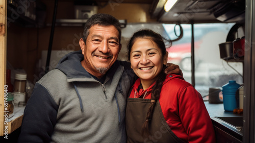 The owner couple of a small food truck business