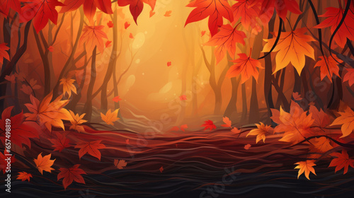 illustration of Forest Autumn background