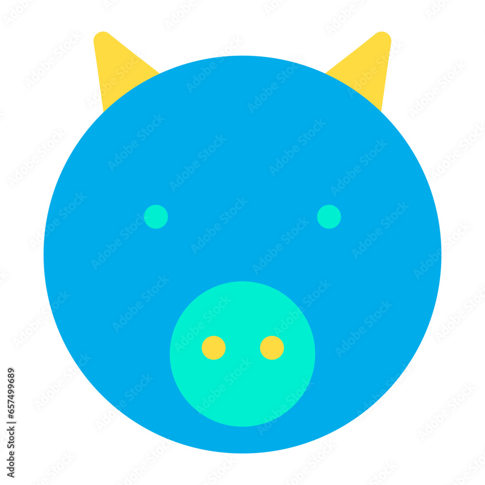 Flat Pig face icon