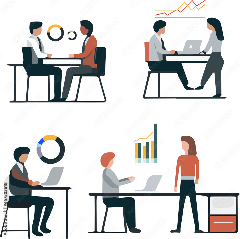business people meeting, office life, business collection, business illustration, presentation vector business people meeting, office life, business collection, business illustration, presentation vector