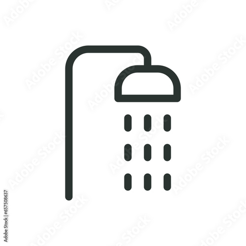 Shower isolated icon, bathroom vector icon with editable stroke