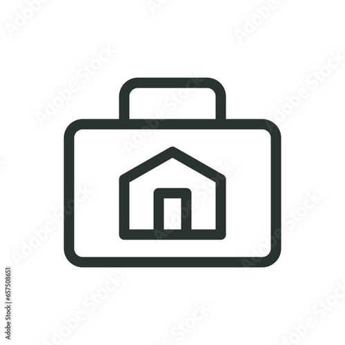 Real estate agent isolated icon, real estate investment portfolio vector icon with editable stroke