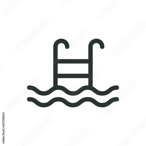 Swimming pool isolated icon, aquapark vector icon with editable stroke