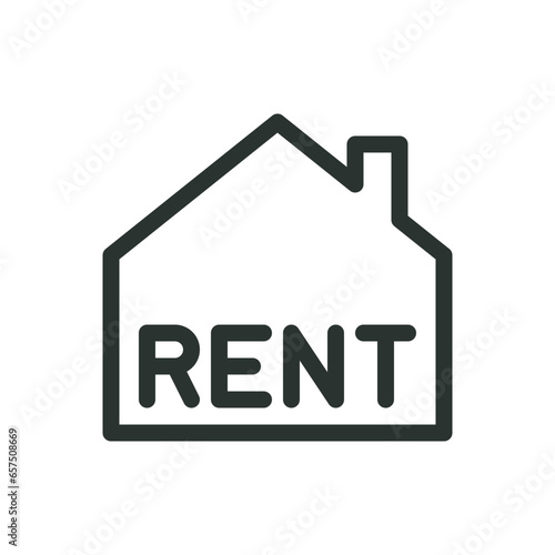 House for rent isolated icon, rental property vector icon with editable stroke