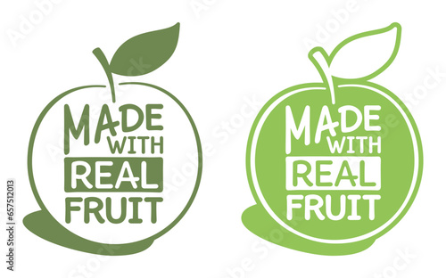 Made with real fruit - emblem for organic foods