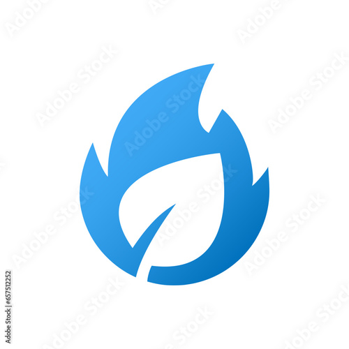 Biofuel simple logo icon in blue color.