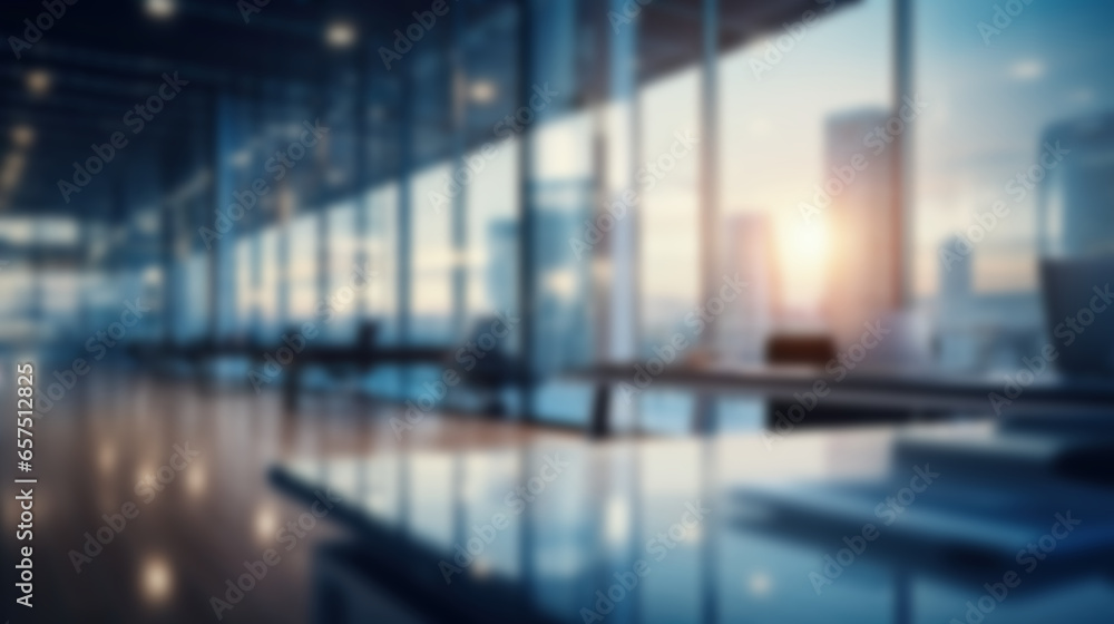Beautiful blurred background of a modern office interior with panoramic windows, beautiful lighting. Beautiful blurred background of a modern office interior with panoramic windows, beautiful lighting.