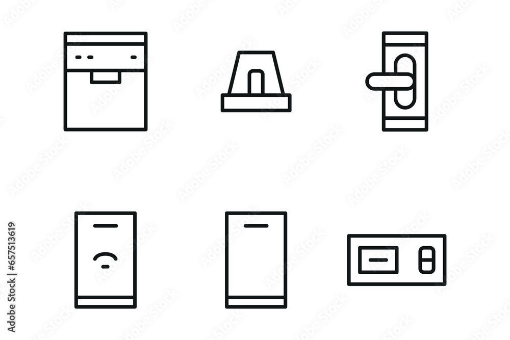 Set of domotics icons. Thin linear style icons Pack. Vector Illustration
Set of domotics icons. Thin linear style icons Pack. Vector Illustration