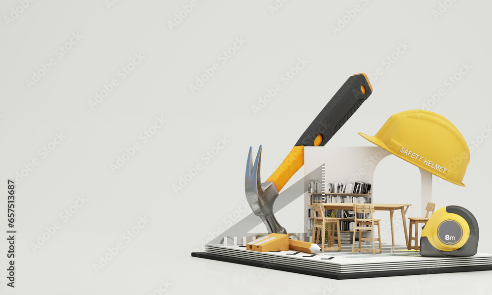 interior design concept of the contractor and construction cost