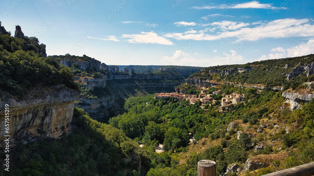 View from the Orbaneja viewpoint of Castillo Burgos, Spain