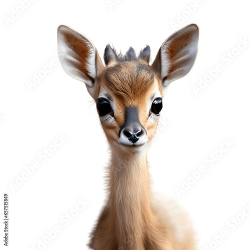 Close up of Giraffe gazelle long-necked antelope in Africa on transparent background © The Stock Guy