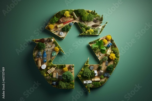 Sustainable circular economy promotes mindful consumption and waste reduction. Generative AI photo