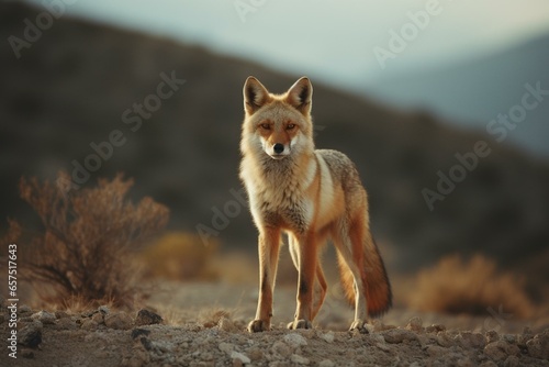 solitary canid. Generative AI