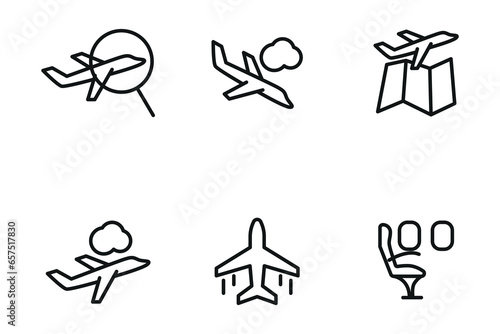 Set of Airport icon. Airport pack symbol template for graphic and web design collection logo vector illustration 