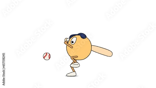 Emoticon playing baseball.