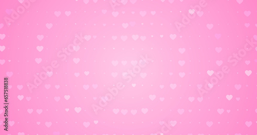 Romantic pink background with little hearts. Love dynamic background. Princess valentines style. Pale magenta light red colors wedding banner. Childish cute halftone soft pattern Female girlish design