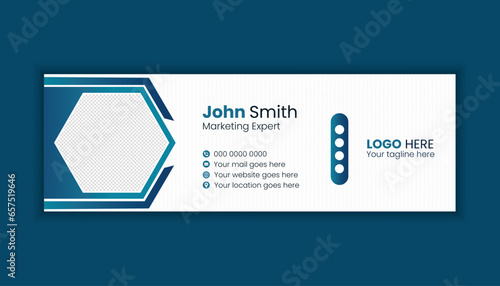 Corporate business email signature design. email footer and personal social media cover templates with an author photo place clean and minimalist layout.