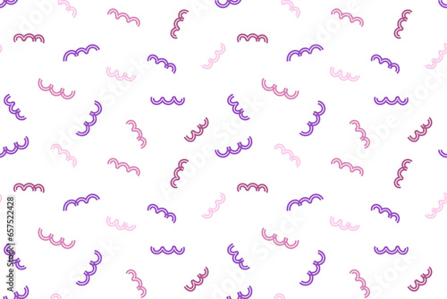 Naive cute squiggle seamless pattern. Creative pink and purple abstract doodle style drawing print for children. trendy design with basic shapes. Creative minimalist symbol collection of scribbles